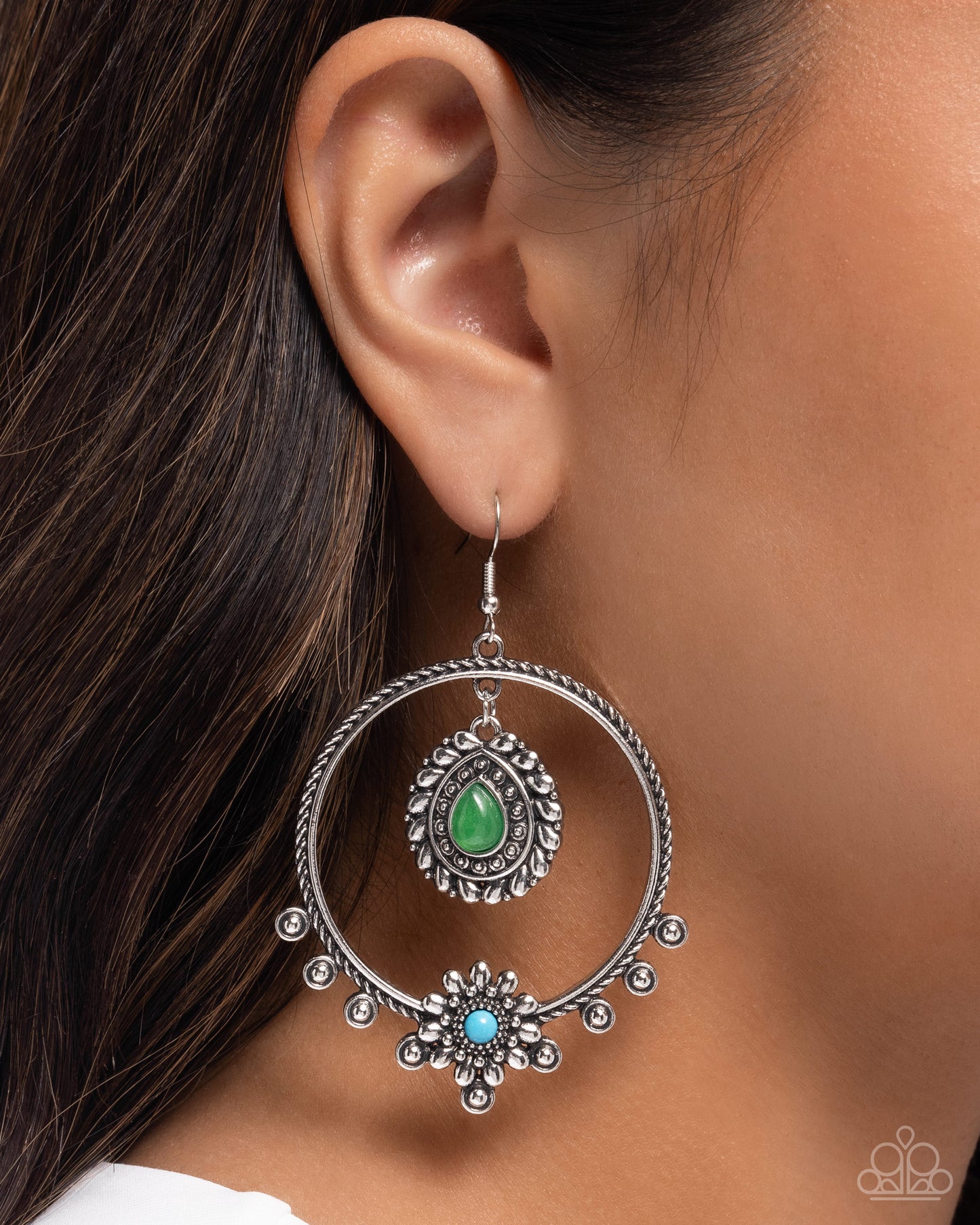 Neutral Nuance Green Earrings Paparazzi