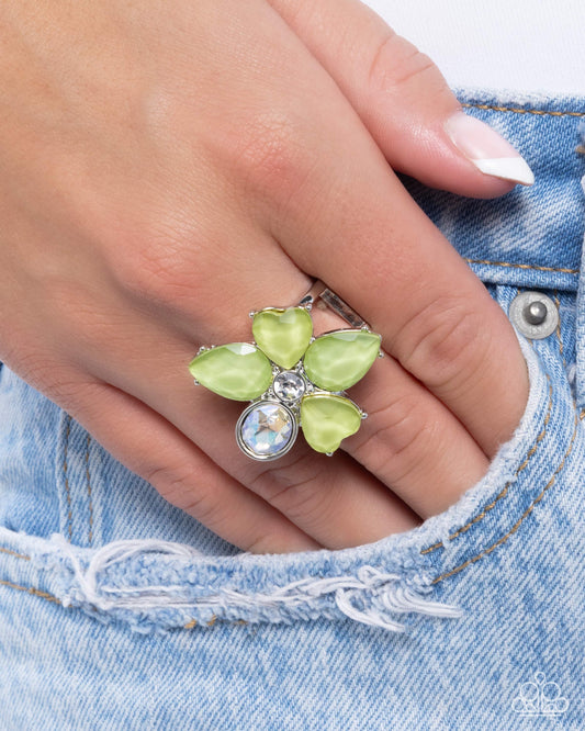 Fanciful Feature Green Ring