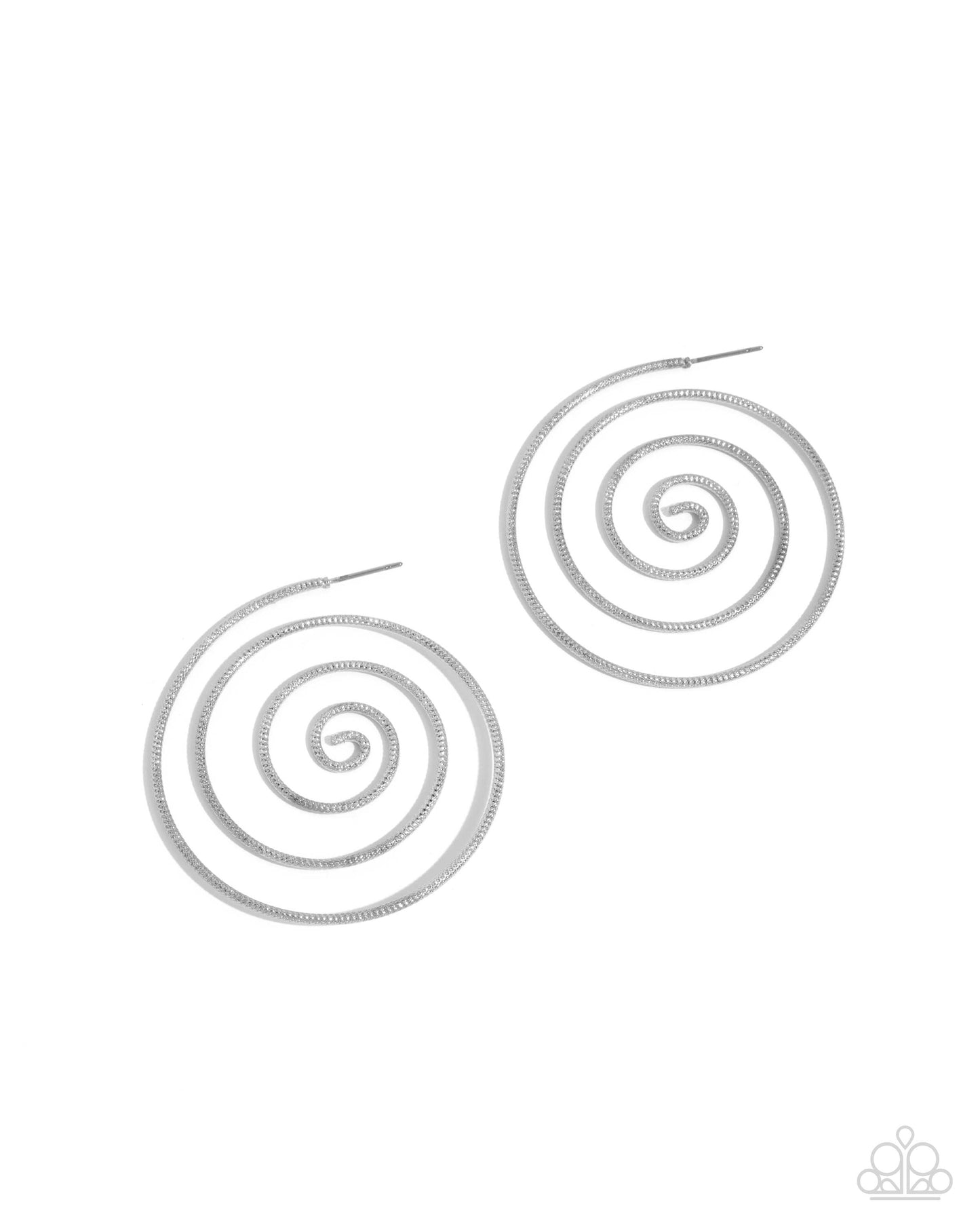 Seize the Spiral Silver Post Earrings Paparazzi