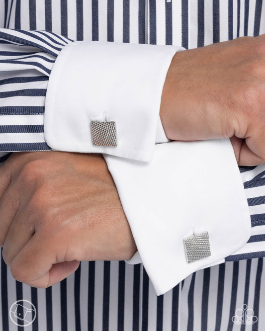 Shimmery Strength Silver Cufflinks