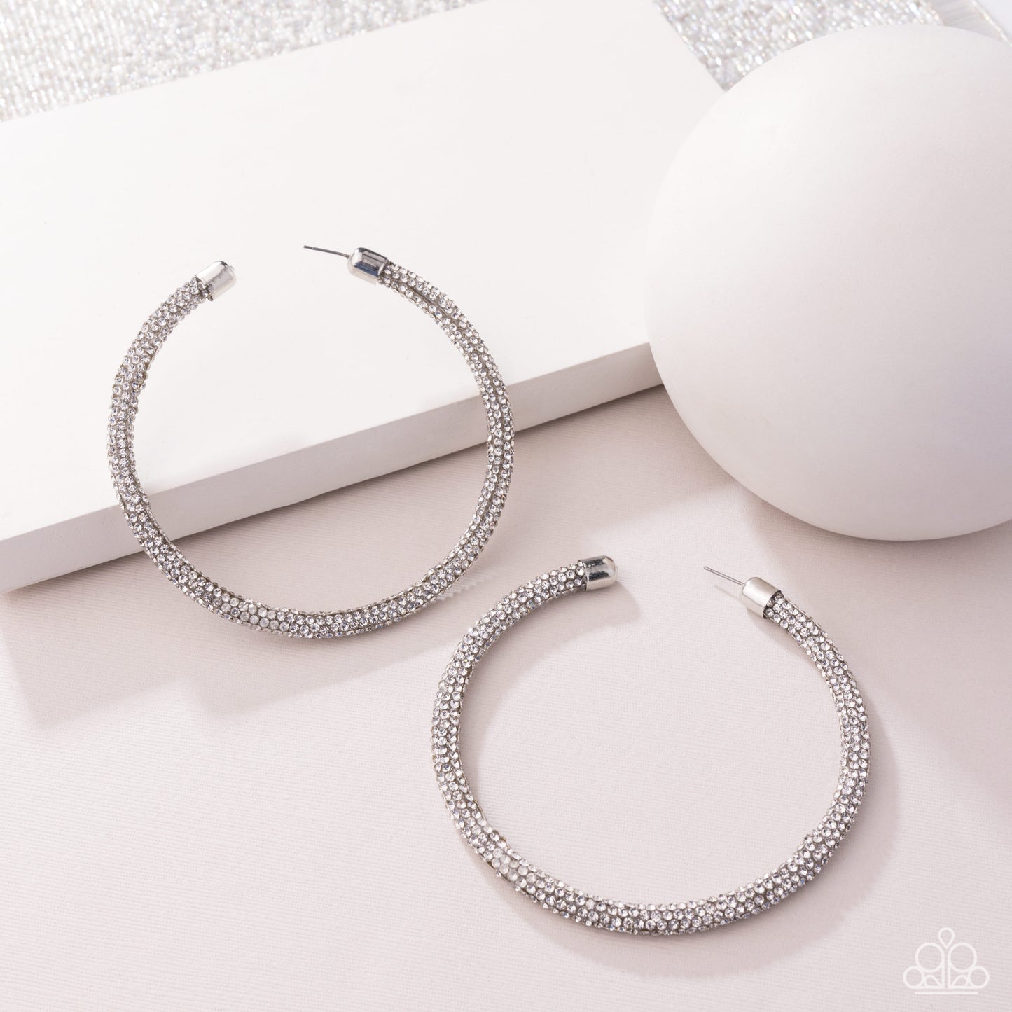 Classy Condition White Hoop Earrings