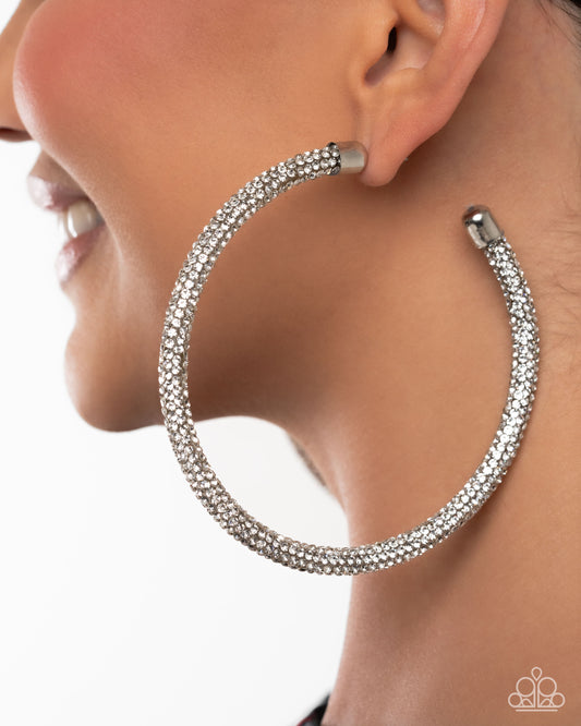 Classy Condition White Hoop Earrings