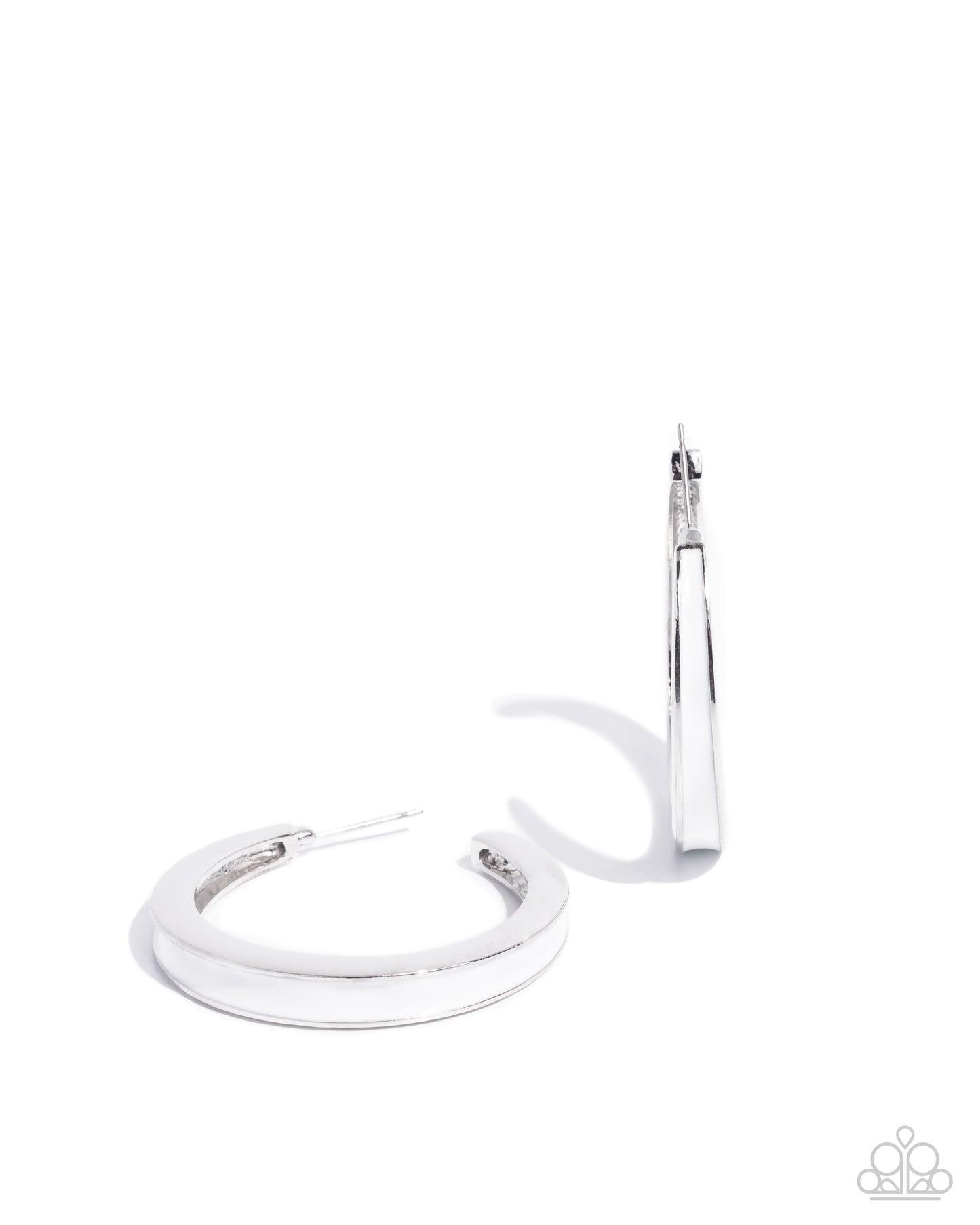 Painted Prowess White Hoop Earrings