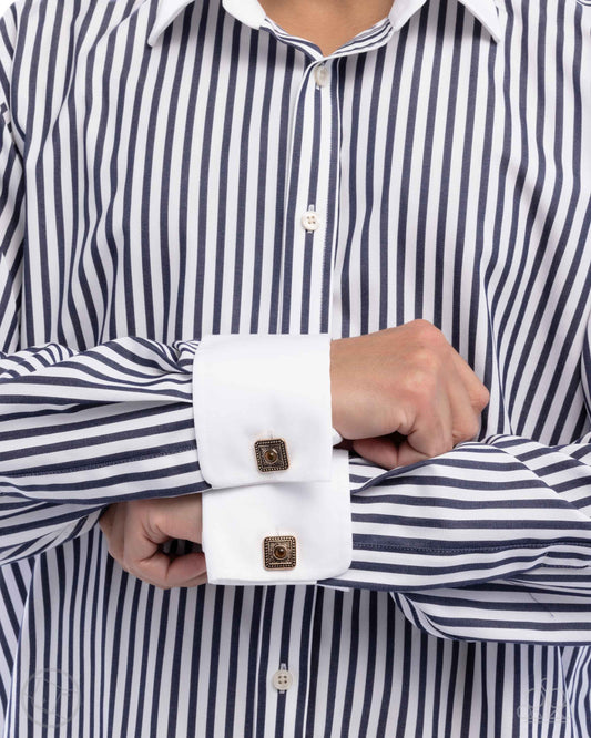 Stony Sophistication Brown Cufflinks