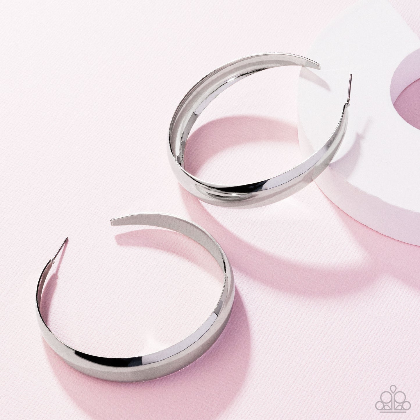 Gravity Generosity Silver Hoop Earrings Paparazzi