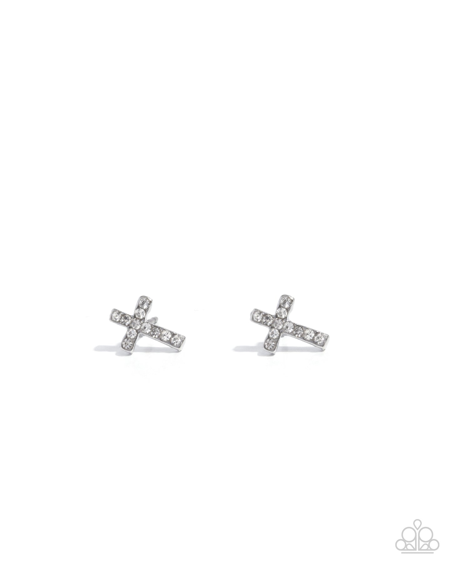Sacred Shimmer White Post Earrings Paparazzi