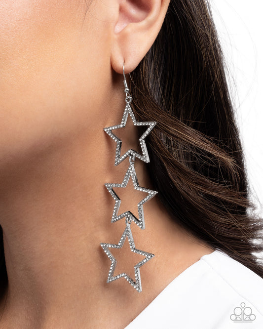 Star-Crossed Success White Earrings