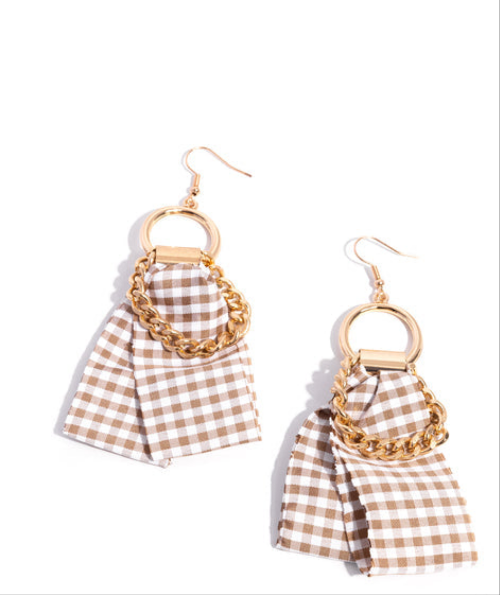 Picnic Pizzazz Brown Earrings