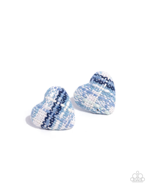 Sweetheart Stitching Blue Post Earrings