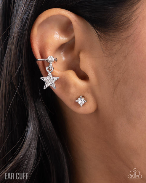 Cosmic Cool White Ear Cuff Earrings