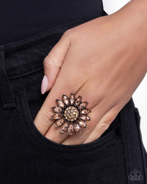 Sunflower Setting Copper Ring