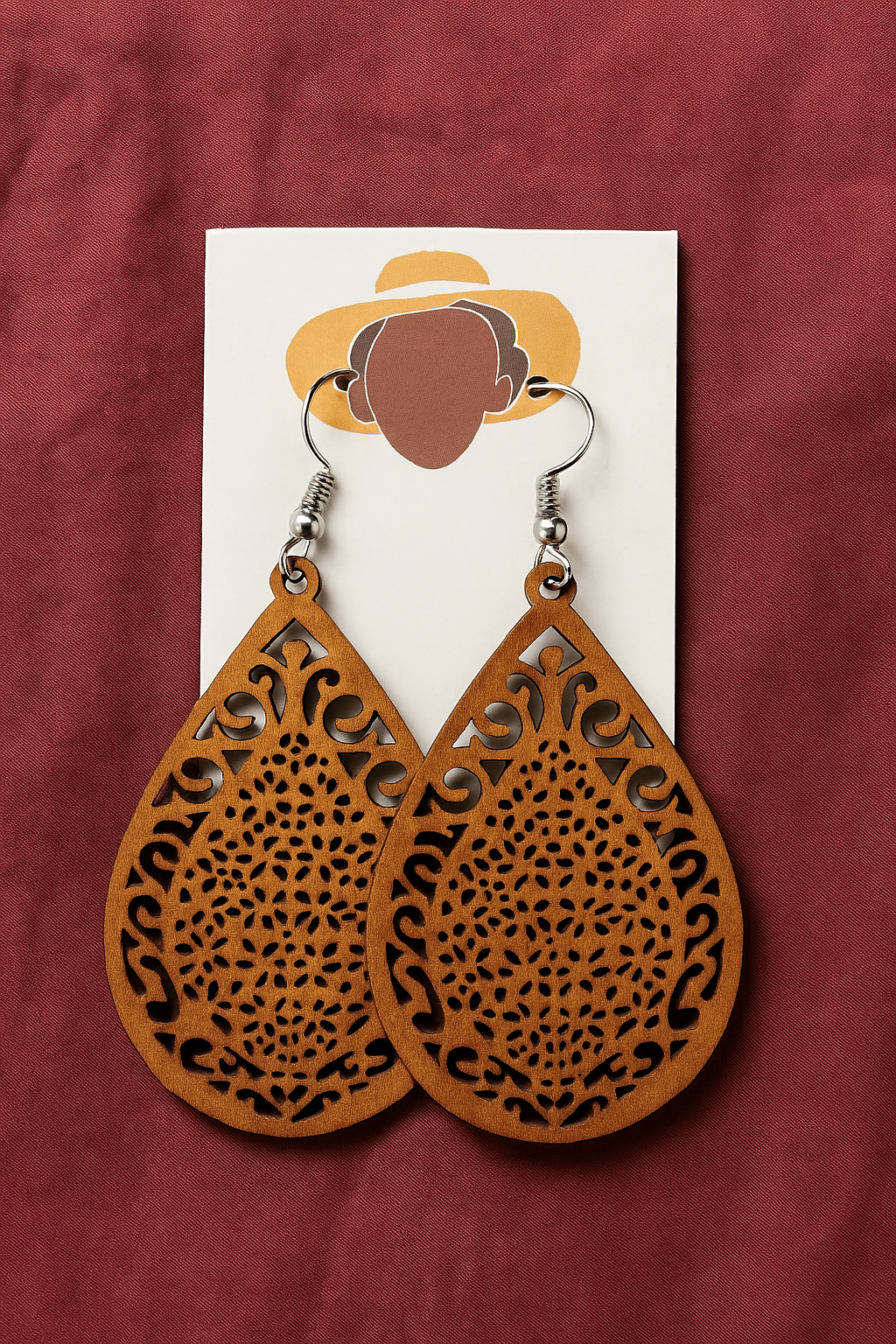 Boho Wooden Teardrop Earrings