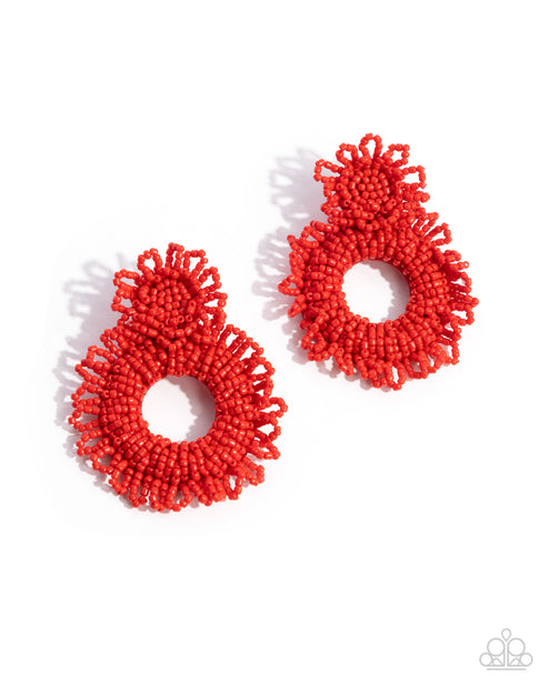 Explosive Energy Red Post Earrings