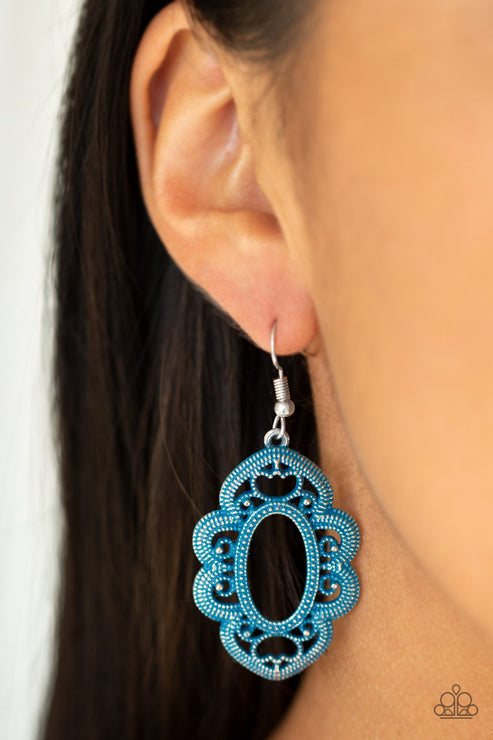 Mantras and Mandalas Blue Earrings