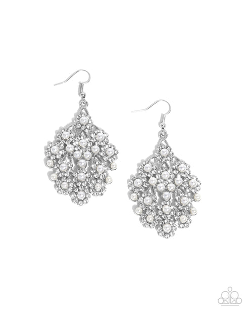 Nautical Netting White Earrings