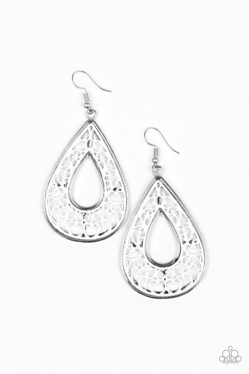 Drop Anchor White Earrings