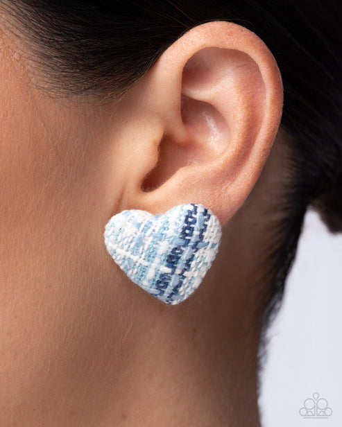 Sweetheart Stitching Blue Post Earrings
