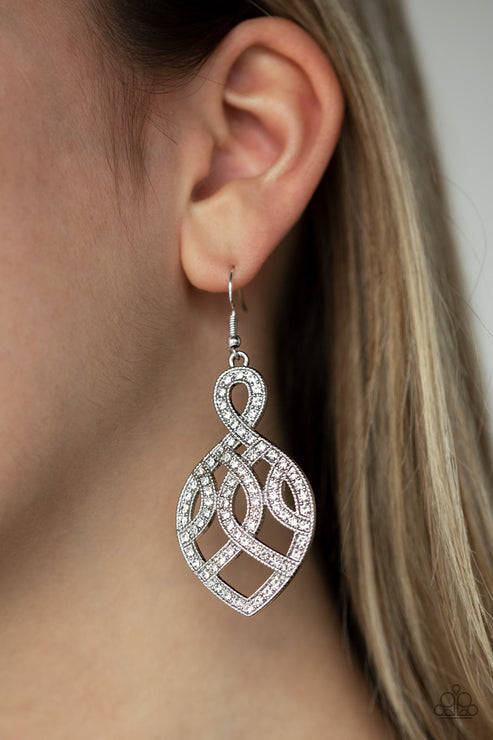 A Grand Statement White Earrings