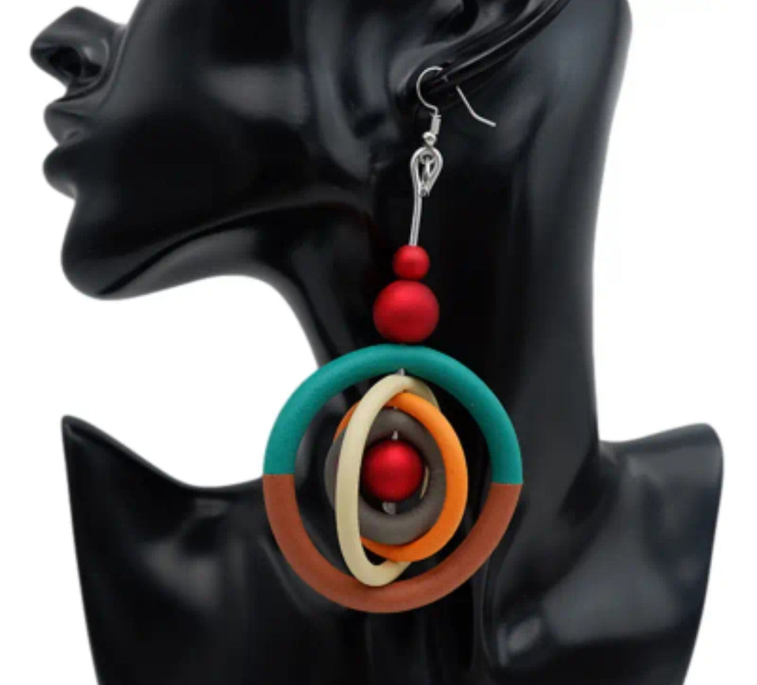 Bohemian Multi Rubber Earrings
