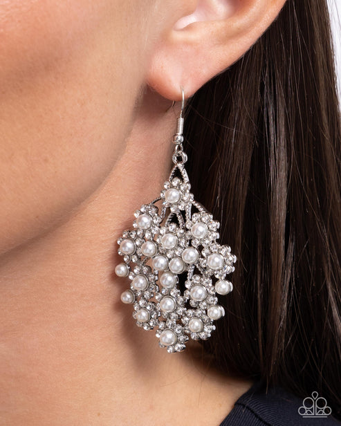 Nautical Netting White Earrings