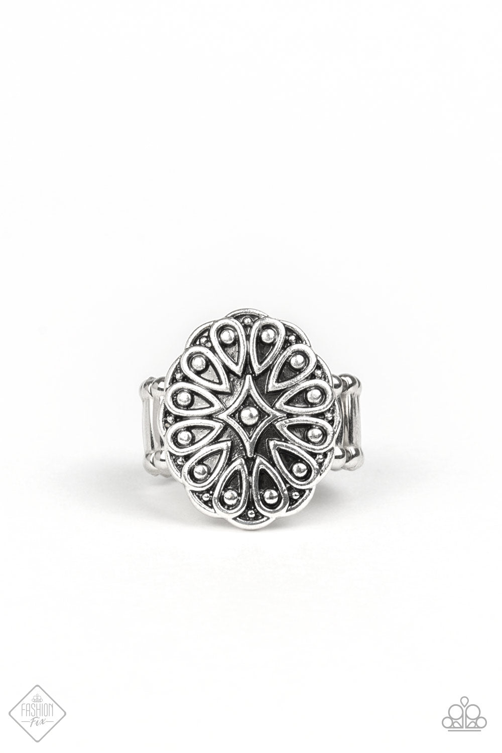 Modern Mandala Silver Ring