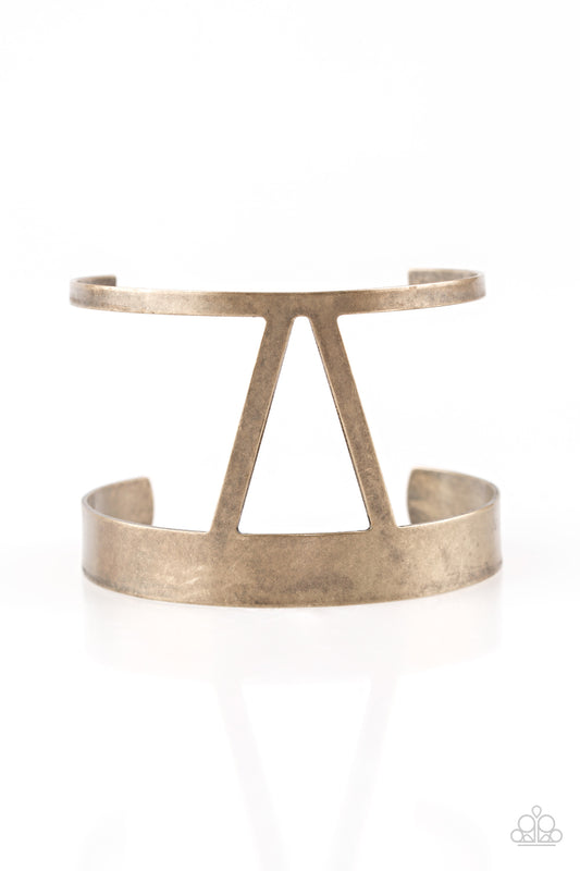 Rural Ruler Brass Cuff Bracelet