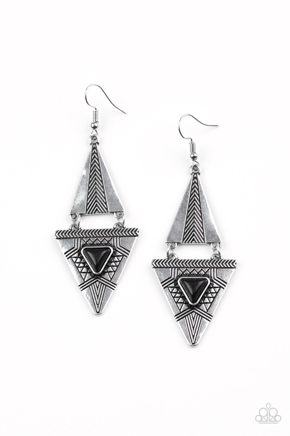 El Paso Edge Black Earrings - Daria's Blings N Things