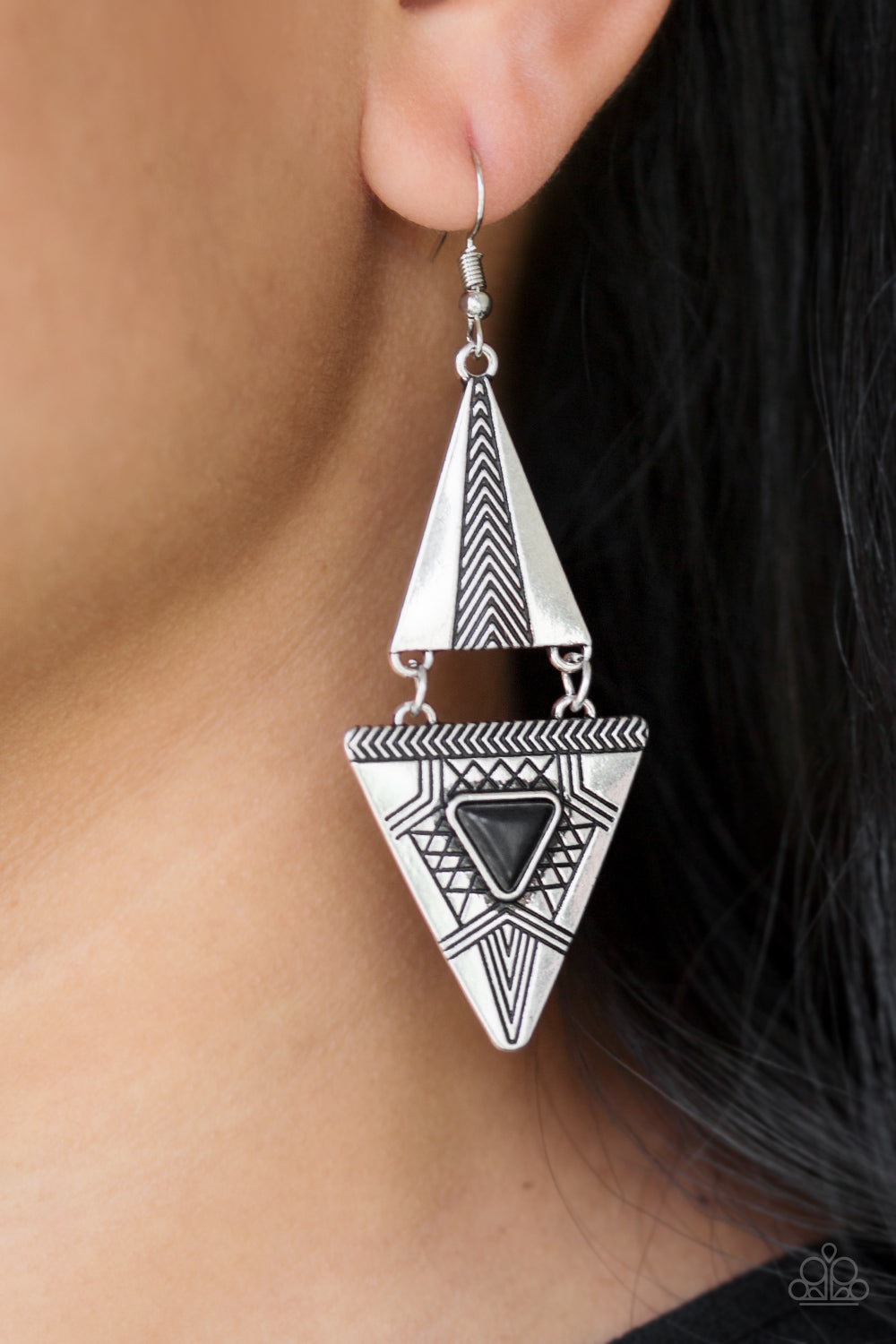 El Paso Edge Black Earrings - Daria's Blings N Things