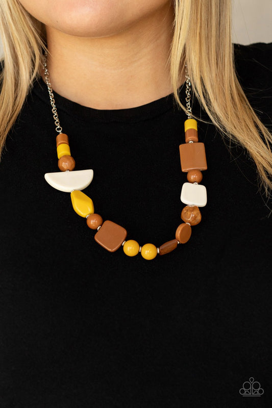 Tranquil Trendsetter Yellow Necklace - Daria's Blings N Things