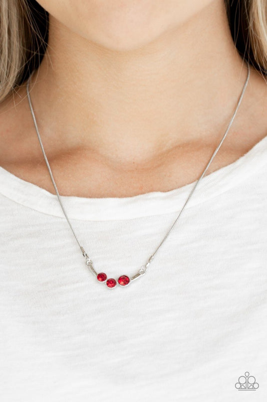 Sparkling Stargazer Red Necklace Paparazzi