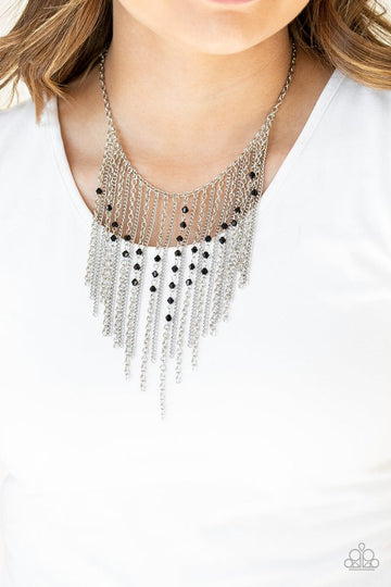 First Class Fringe Black Necklace