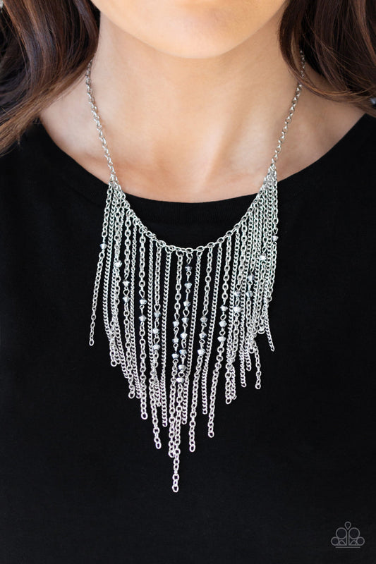 First Class Fringe Silver Necklace Paparazzi