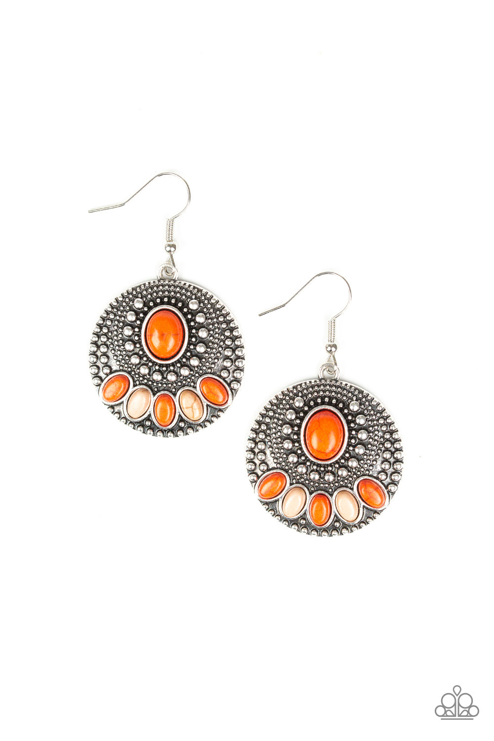 Sandstone Paradise Orange Earrings Paparazzi