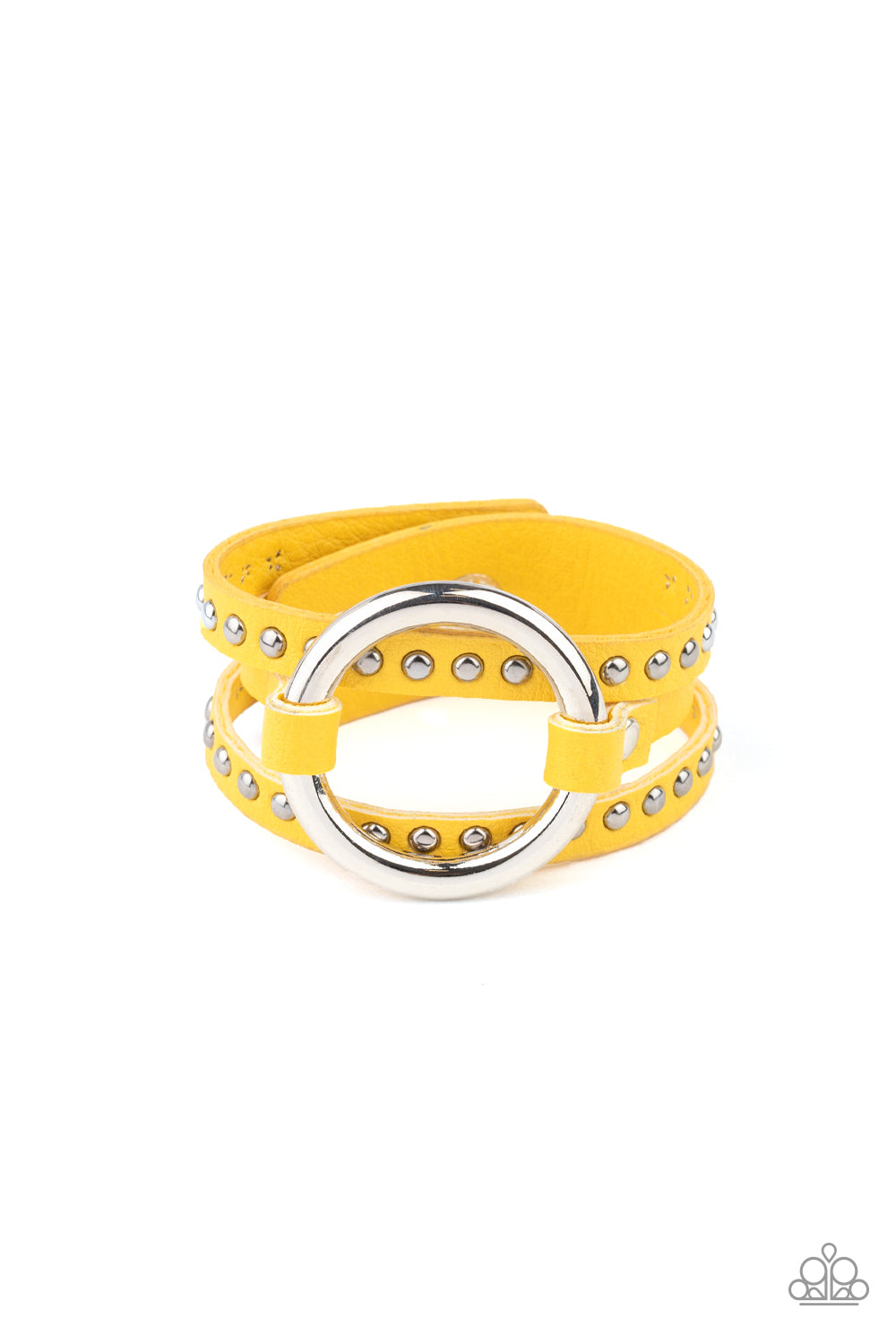 Studded Statement Maker Yellow Bracelet