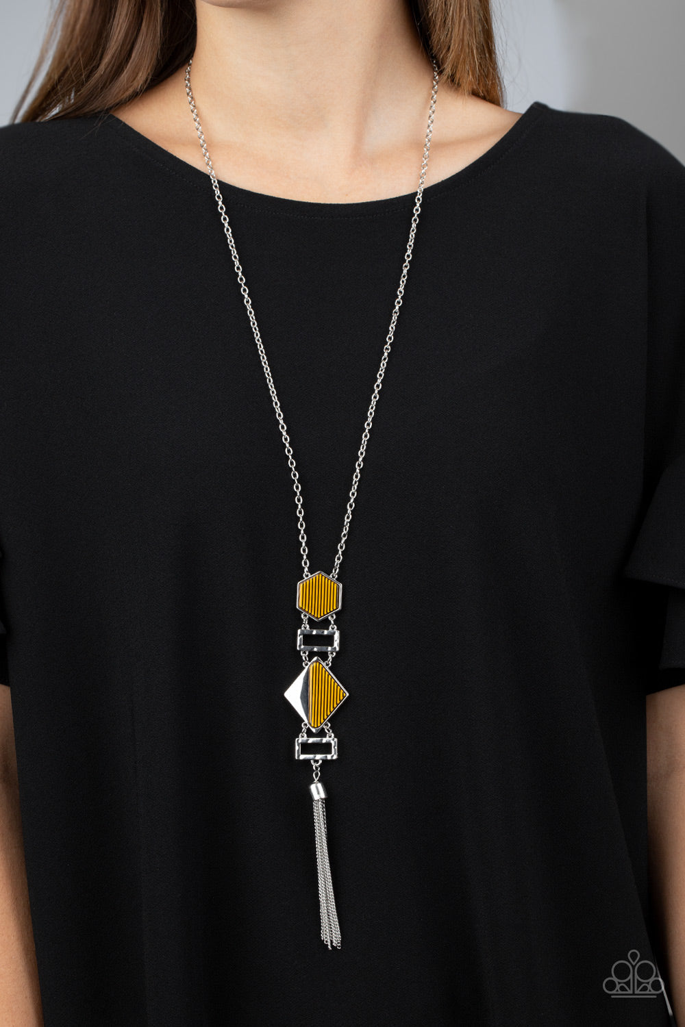 STRIPE Up A Conversation Yellow Necklace Paparazzi