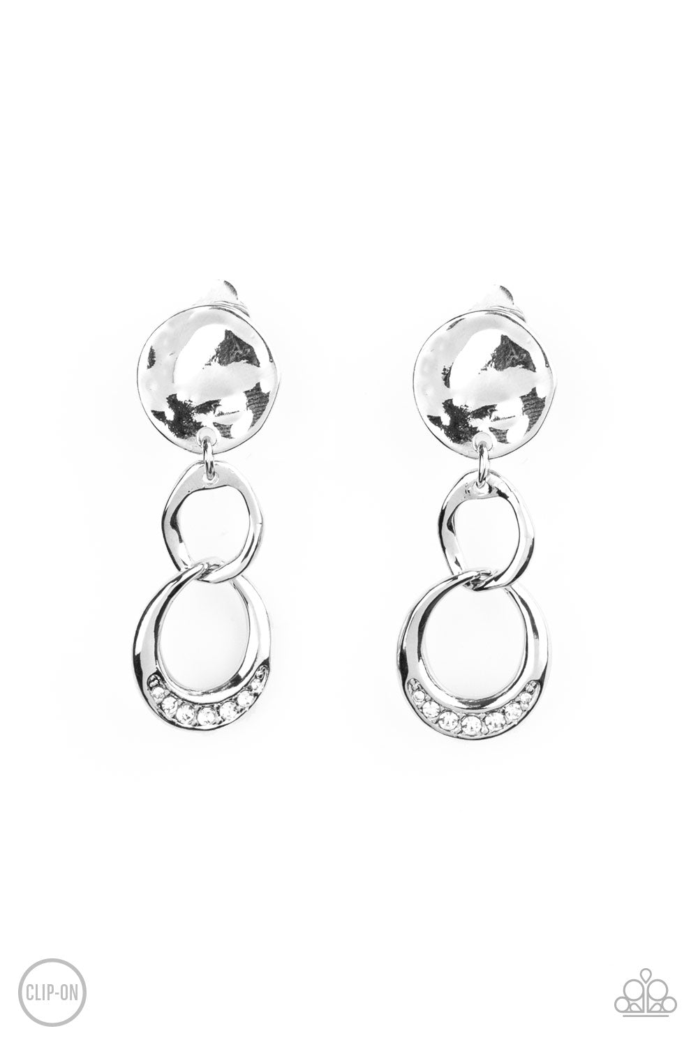 Reshaping Refinement White Clip-On Earrings Paparazzi