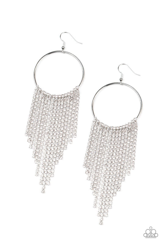 Streamlined Shimmer White Earrings