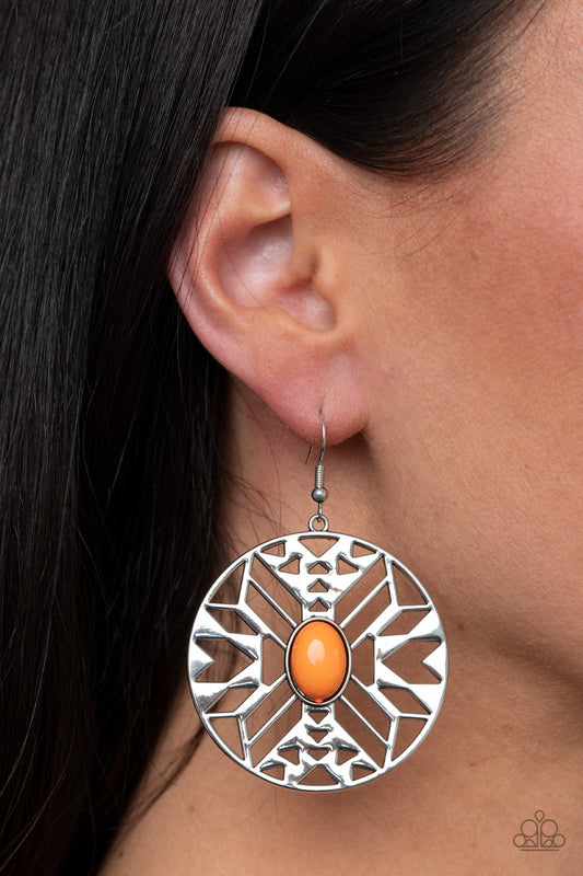Southwest Walkabout Orange Earrings Paparazzi
