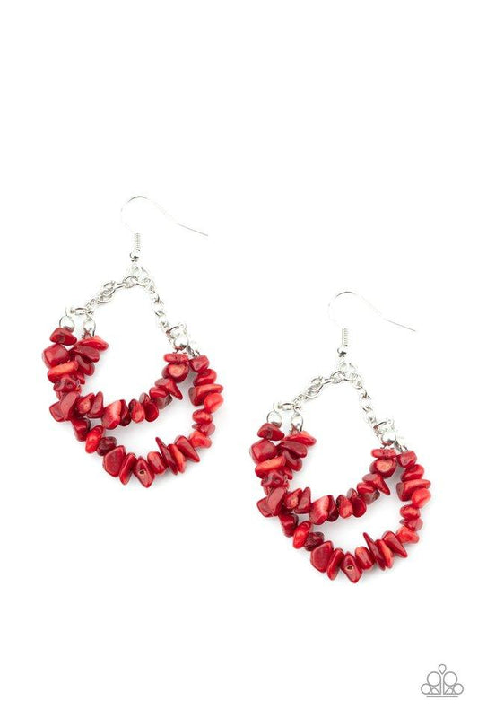 Rainbow Rock Gardens Red Earrings - Daria's Blings N Things