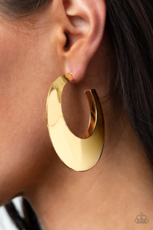 Going OVAL-board Gold Hoop Earrings