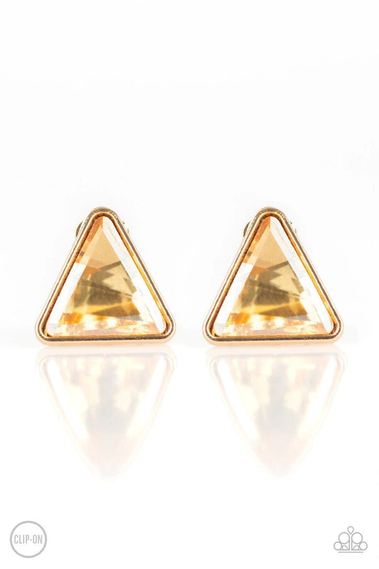 Timeless In Triangles Gold Clip Earrings - Daria's Blings N Things