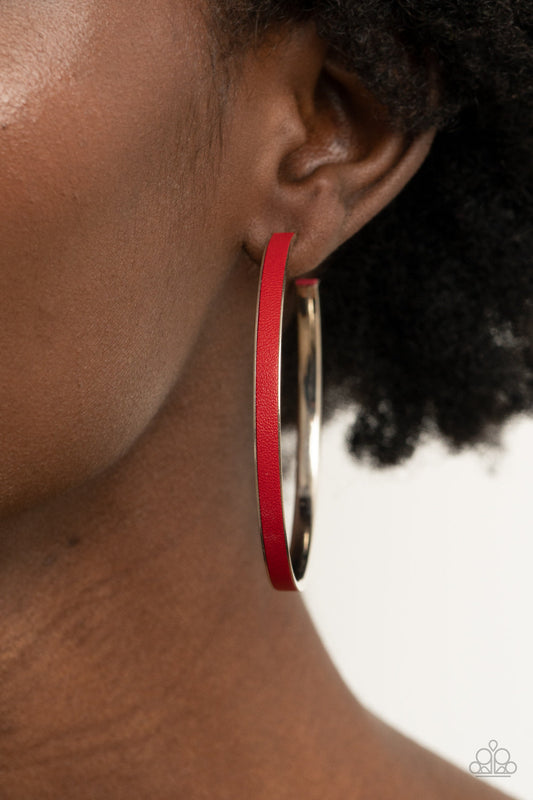Fearless Flavor Red Hoop Earrings Paparazzi