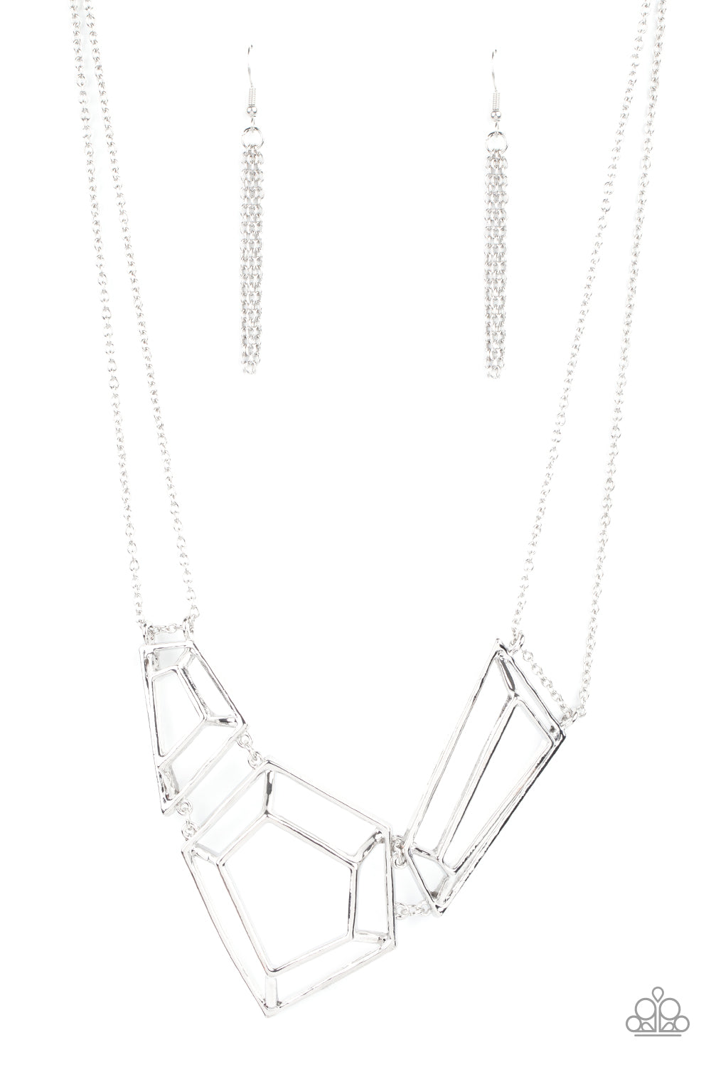 3-D Drama Silver Necklace Paparazzi