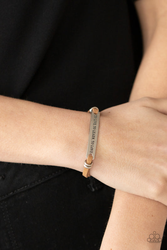 To Live, To Learn, To Love Brown Bracelet Paparazzi