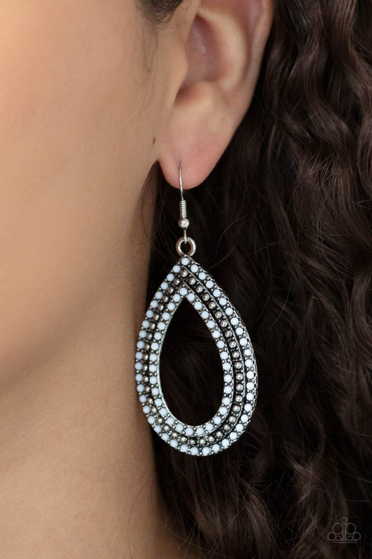 Tear Tracks White Earrings - Daria's Blings N Things