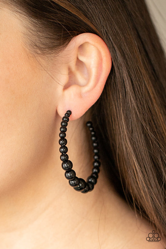 Glamour Graduate Black
Hoop Earrings Paparazzi