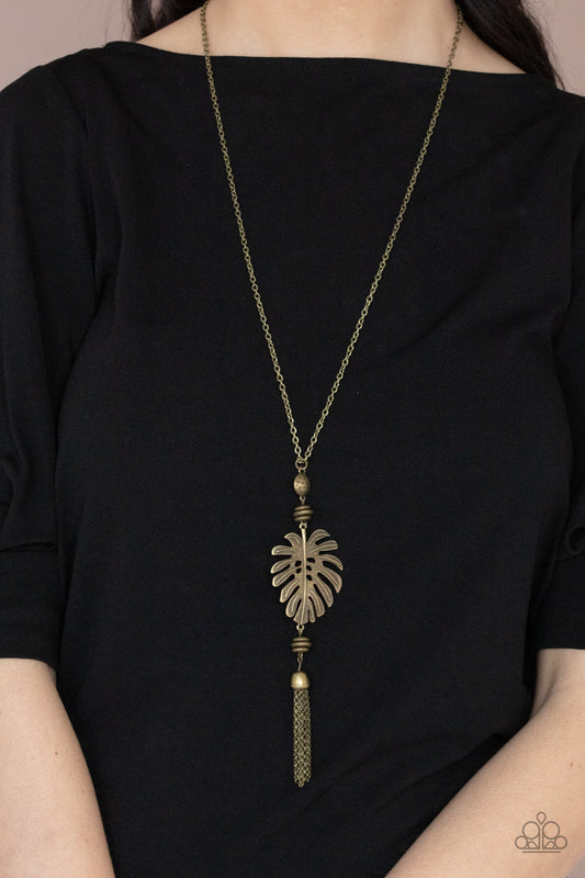 Palm Promenade Brass Necklace Paparazzi