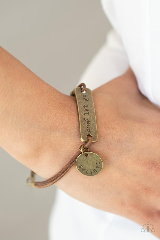 Believe and Let Go Brass Bracelet Paparazzi