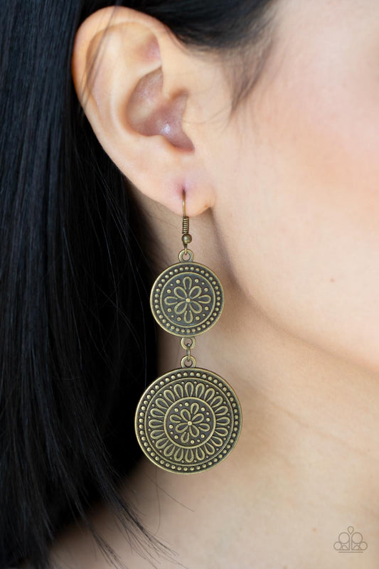 Road Trip Paradise Brass Earrings Paparazzi