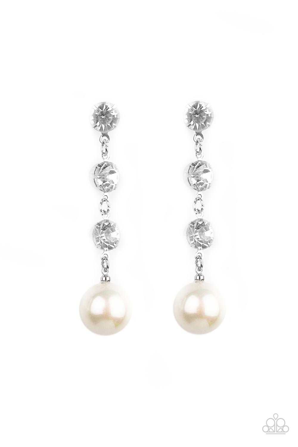 Yacht Scene White Post Earrings Paparazzi